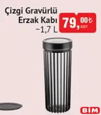 Çizgi Gravürlü Erzak Kabı 1,7 L