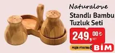 Naturalove Standlı Bambu Tuzluk Seti