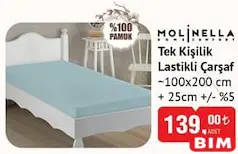 Molinella Tek Kişilik Lastikli Çarşaf