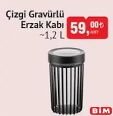 Çizgi Gravürlü Erzak Kabı 1,2 L