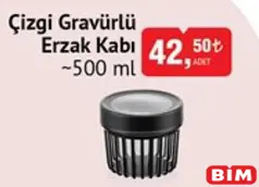 Çizgi Gravürlü Erzak Kabı 500 ml