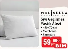 Molinella Sıvı Geçirmez Yastık Alezi