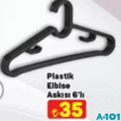 Plastik Elbise Askısı 6'lı