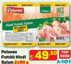 Polonez Fıstıklı Hindi Salam 2x90 g