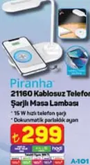 Piranha 21160 Kablosuz Telefon Şarjlı Masa Lambası