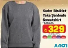 Kadın Bisiklet Yaka Şardonlu Sweatshirt