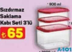 Sızdırmaz Saklama Kabı Seti 3'lü