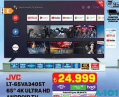 JVC LT-65VA3405T 65 inç 4K Ultra HD Android TV Akıllı Televizyon