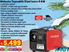 Webasto Taşınabilir Dizel Isıtıcı 5 KW