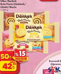 Ülker Dankek Rulo Pasta Çikolatalı/Muzlu/Çilekli 235 g