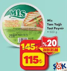 Mis Tam Yağlı Tost Peynir 500 g