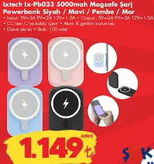 iXtech IX-PB033 5000 mAh MagSafe Şarj Powerbank