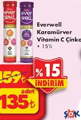 Ülker Everwell Karamürver Vitamin C Çinko 15'li