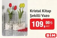 Kristal Kitap Şekilli Vazo