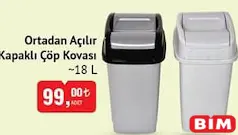 Ortadan Açılır Kapaklı Çöp Kovası 18 L