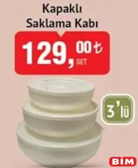 Kapaklı Saklama Kabı 3'lü