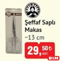 Ören Bayan Şeffaf Saplı Makas 13 cm