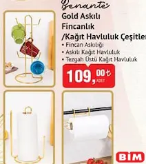 Benante Gold Askılı Fincanlık/Kağıt Havluluk Çeşitleri