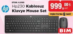 HP 230 Kablosuz Klavye Mouse Set