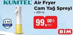 Kumtel Air Fryer Cam Yağ Spreyi