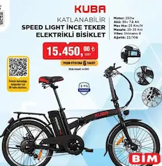 Kuba Speed Light İnce Teker Katlanabilir Elektrikli Bisiklet