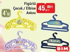 Figürlü Çocuk / Elbise Askısı 4'lü