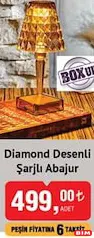 Boxup Diamond Desenli Şarjlı Abajur