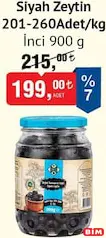 İnci Siyah Zeytin 201-260 Adet 900 g