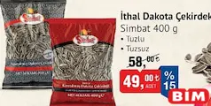 Simbat Tuzlu/Tuzsuz İthal Dakota Çekirdek 400 g