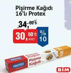 Protex Pişirme Kağıdı 16'lı