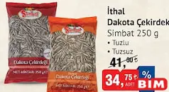 Simbat Tuzlu/Tuzsuz İthal Dakota Çekirdek 250 g