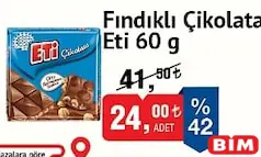 Eti Fındıklı Çikolata 60 g