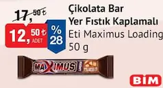 Eti Maximus Loading Çikolata Bar Yer Fıstık Kaplamalı 50 g