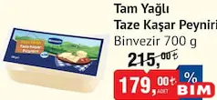 Binvezir Tam Yağlı Taze Kaşar Peyniri 700 g