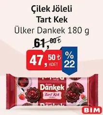 Ülker Dankek Çilek Jöleli Tart Kek 180 g