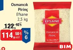 Efsane Osmancık Pirinç 2,5 kg