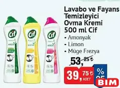 Cif Lavabo ve Fayans Temizleyici Ovma Kremi 500 ml