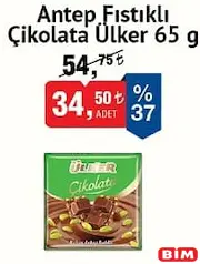 Ülker Antep Fıstıklı Çikolata 65 g