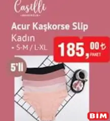 Casilli Acur Kaşkorse Slip Külot Kadın 5'li