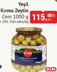 Cem Yeşil Kırma Zeytin 1000 g