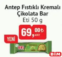 Eti Antep Fıstıklı Kremalı Çikolata Bar 50 g