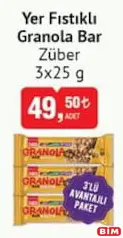 Züber Yer Fıstıklı Granola Bar 3x25 g