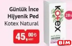 Kotex Natural Günlük İnce Hijyenik Ped 28'li