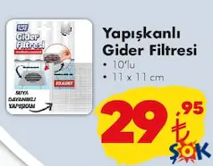 Boss Tape Yapışkanlı Gider Filtresi 10'lu