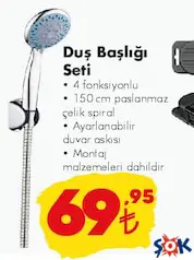 Duş Başlığı Seti 4 Fonksiyonlu