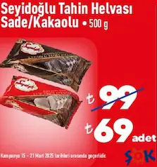 Seyidoğlu Tahin Helvası Sade/Kakaolu 500 g