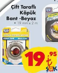 Boss Tape Çift Taraflı Köpük Bant - Beyaz