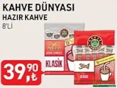 Kahve Dünyası 3'ü 1 Arada Fındıklı Hazır Kahve 8'li