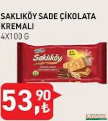 Saklıköy Çikolatalı Kremalı Bisküvi 4'lü 400 g