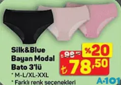 Silk&Blue Bayan Modal Bato Külot 3'lü Silk&Blue Bayan Modal Bato Külot 3'lü